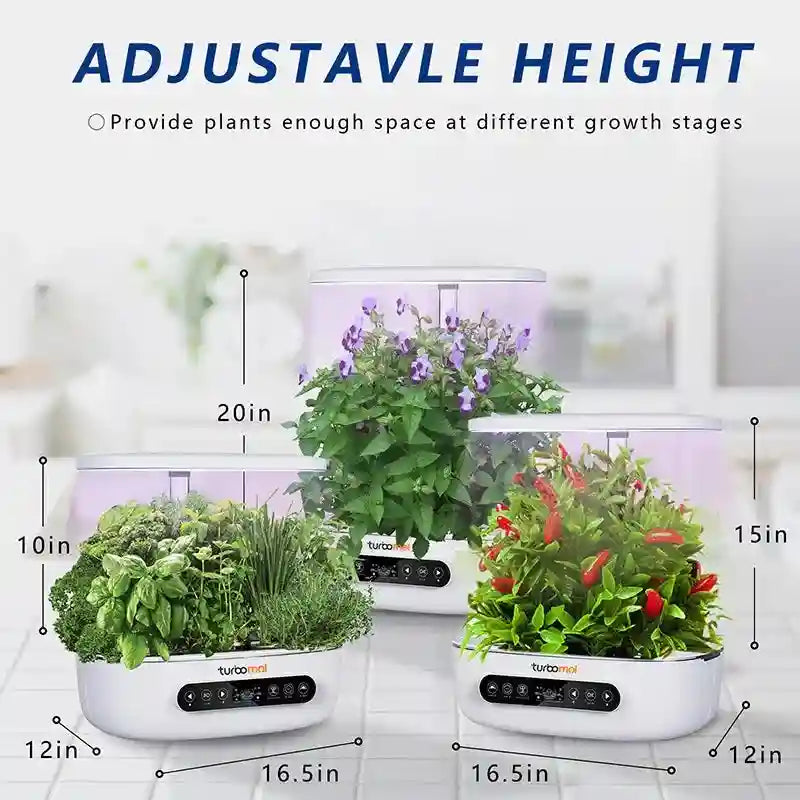 Hydroponic Growing System 12 Pods | 24W Full Spectrum LED Smart Garden Tidesmit
