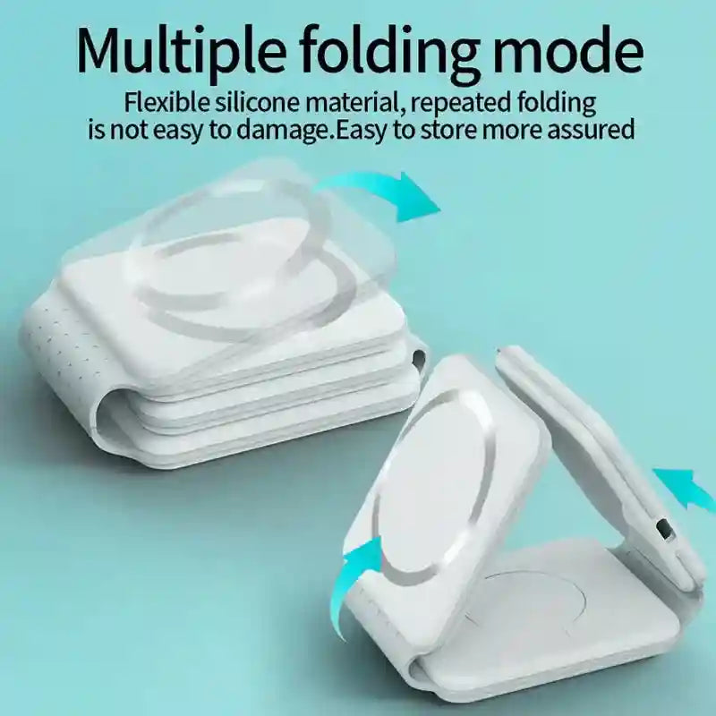 3-in-1 Wireless Charging Pad - Fast Foldable Qi Certified Station Tidesmit