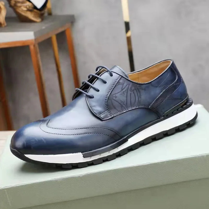 Men's Luxury Business Office Wedding Loafers Genuine Leather Breathable Dress Shoes Comfortable Height Increasing