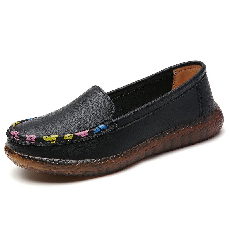 Ladies Loafers Leather Shoes Zapatos Blancos Loafers Women