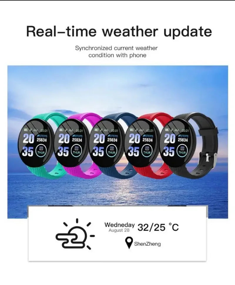 D18 Waterproof Smartwatch Fitness Tracker with Heart Rate Monitor My Store