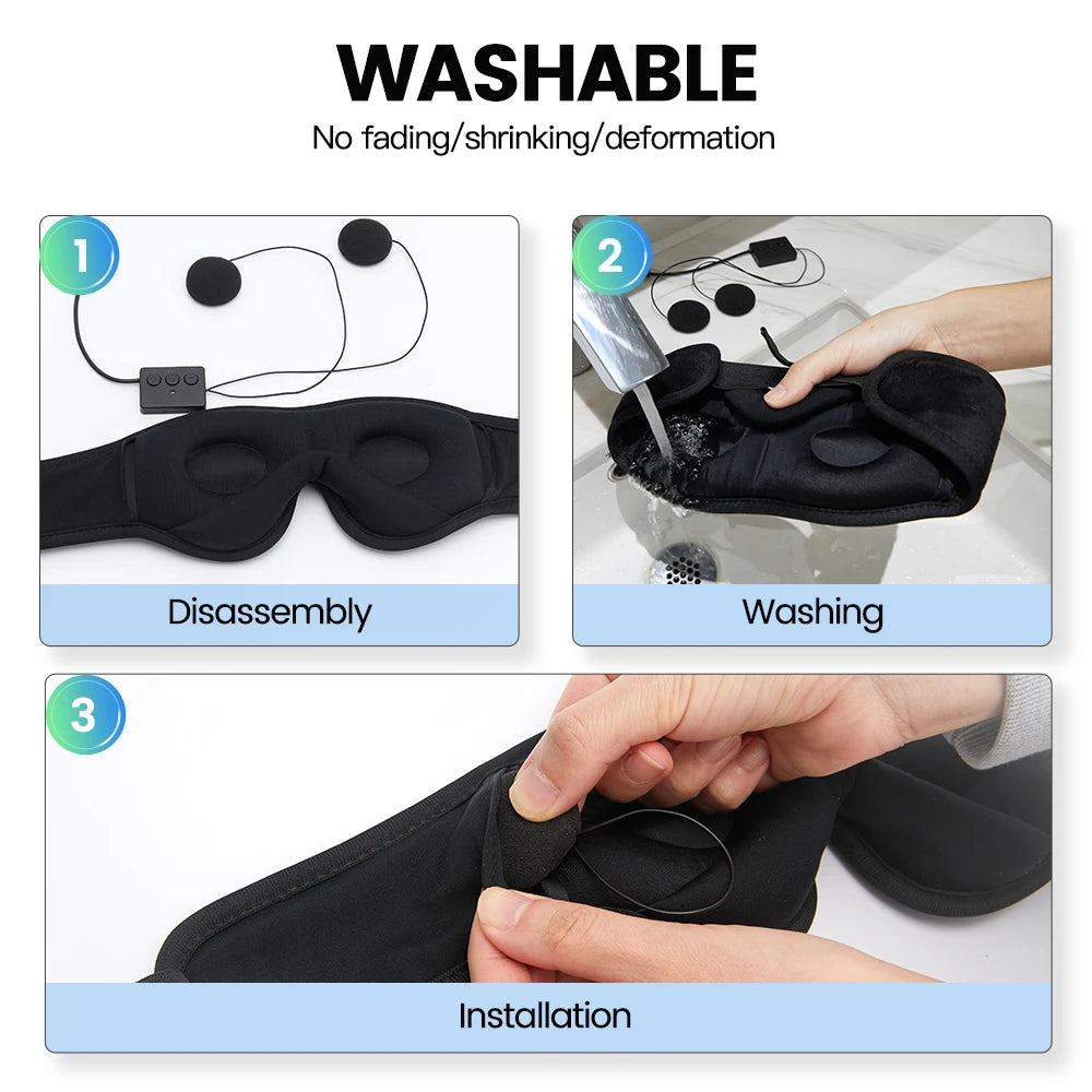 Bluetooth Sleep Mask Wireless Headphones - Ergonomic Side Sleeper Design Tidesmit