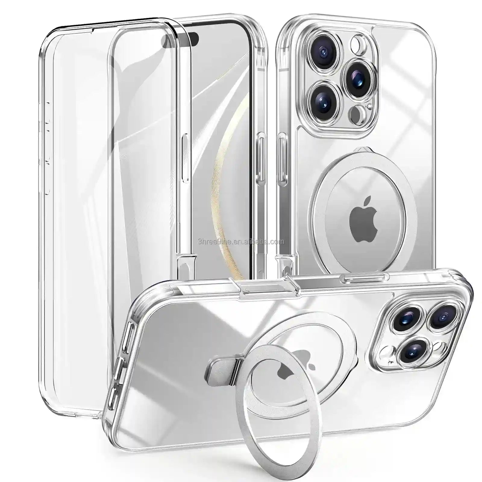 Magnetic Phone Ring Holder for iPhone 16 Pro Gray - Secure Grip Accessory Tidesmit