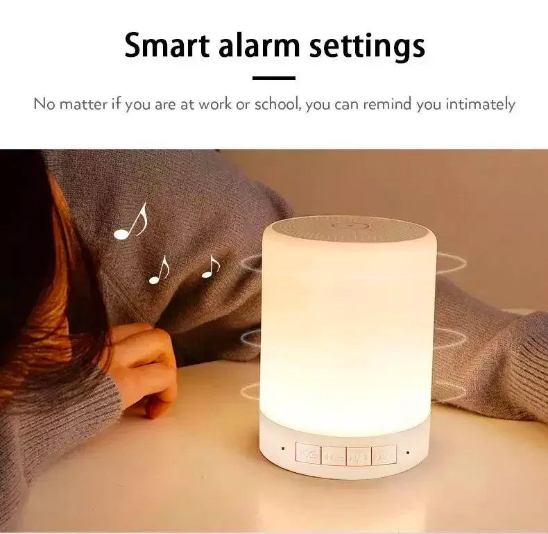 Portable Bluetooth Speaker with Touch Lights - White Waterproof Audio My Store