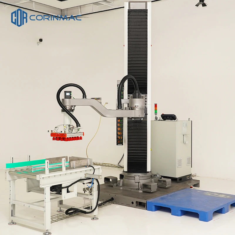CORINMAC Automatic Pneumatic Robot Pallet Gripper Glue Dispensing Palletizer with Paper Packaging Programming & Price