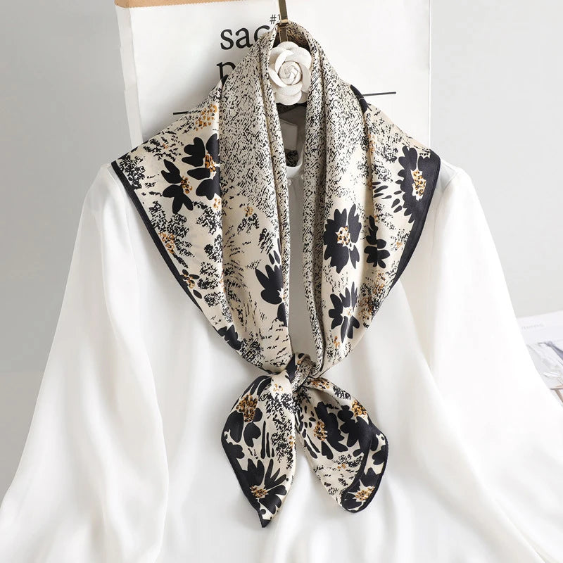 2023 Lady Hair Head Wrap 100% Mulberry Real Silk Scarf Scarves 90*90 Traditional Russian Style Square Luxury Silk Scarf