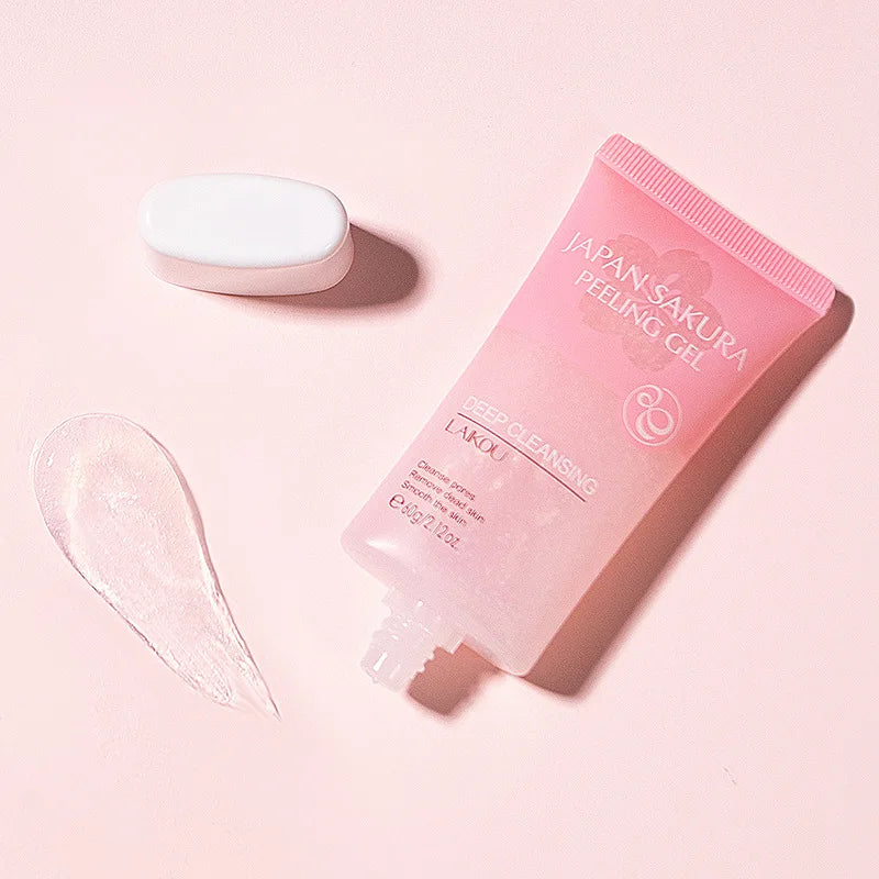 Sakura Exfoliating Face Scrub Gel - Deep Pore Cleanser for Smooth Skin Scrubs Treatments Tidesmit
