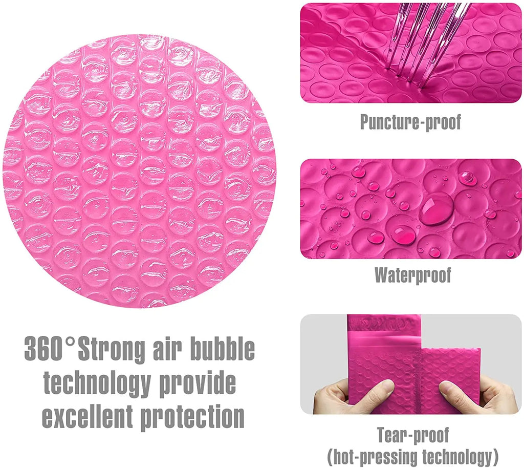 Customized XIMAN Brand Metallic Holographic Envelope Packaging Bubble Mailers Eco Friendly Recycled Plastic Cosmetic Packaging