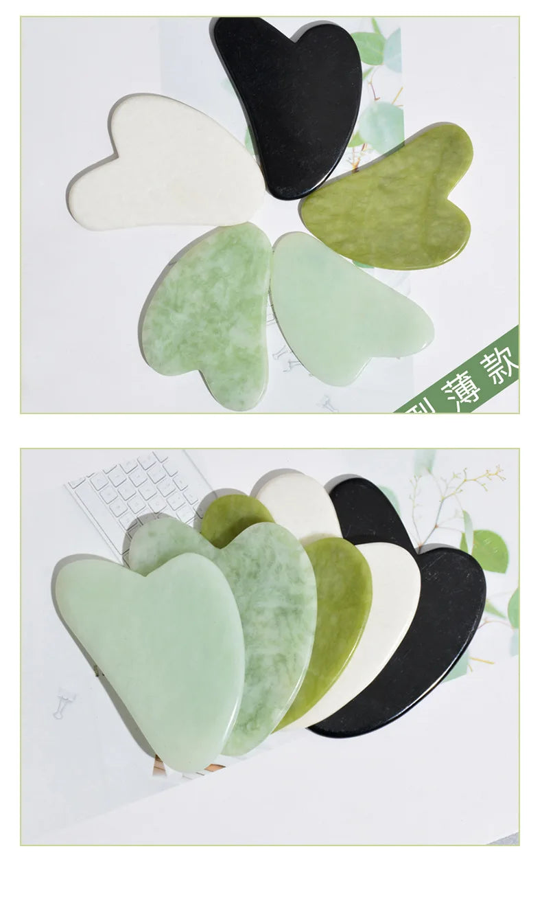 Jade Gua Sha Heart Massage Stone | Tidesmit Premium Facial Tool Back Massage Instrument Tidesmit