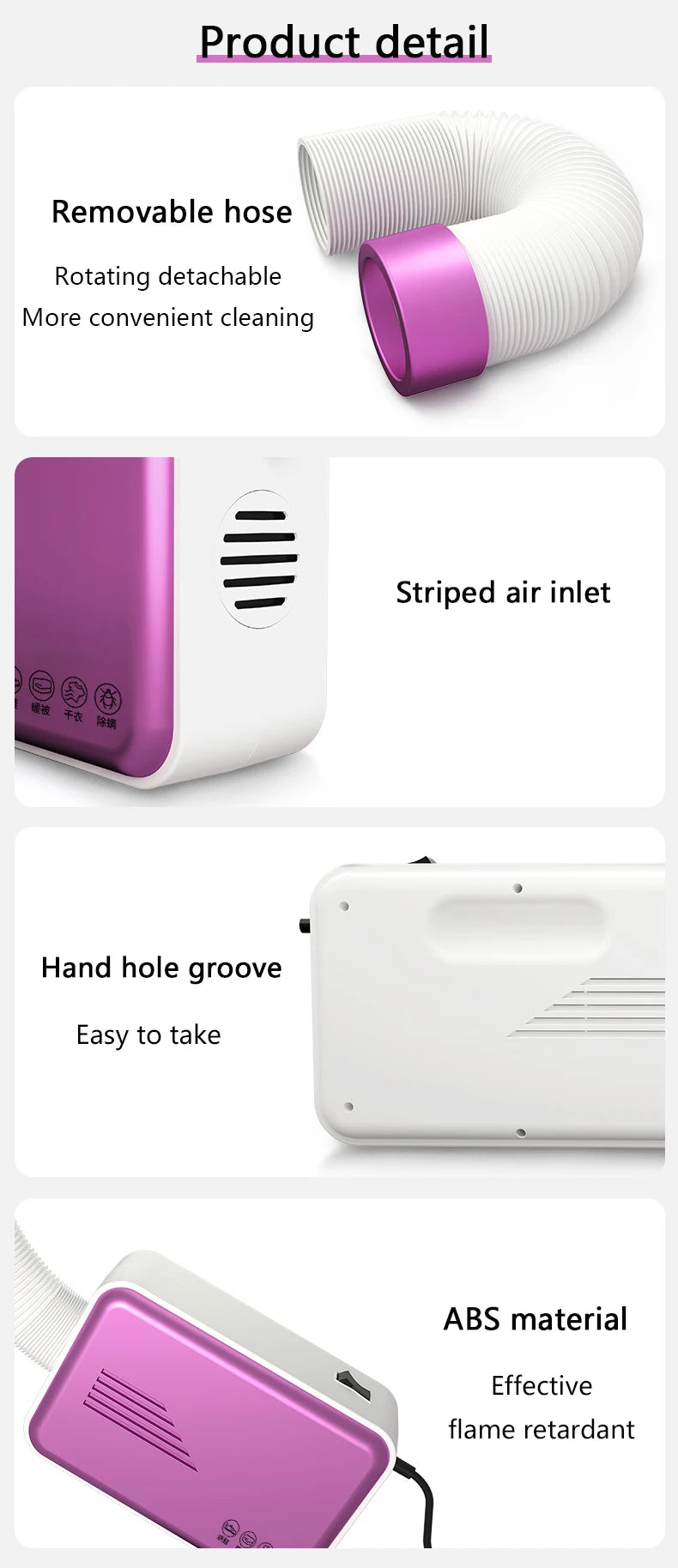 Tidesmit portable clothes dryer with cloth bag, shoe drying attachment, and mite remover functionality.
