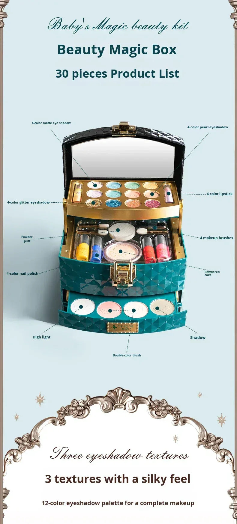 Childrens Makeup Set: Non-Toxic Professional Makeup Kit by Tidesmit Professional Makeup Kits Tidesmit