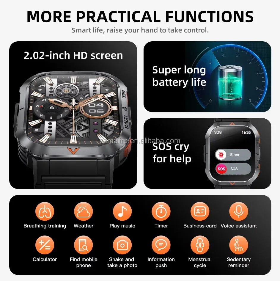 Smartwatch with Bluetooth Calling and GPS - S50 Waterproof Black My Store