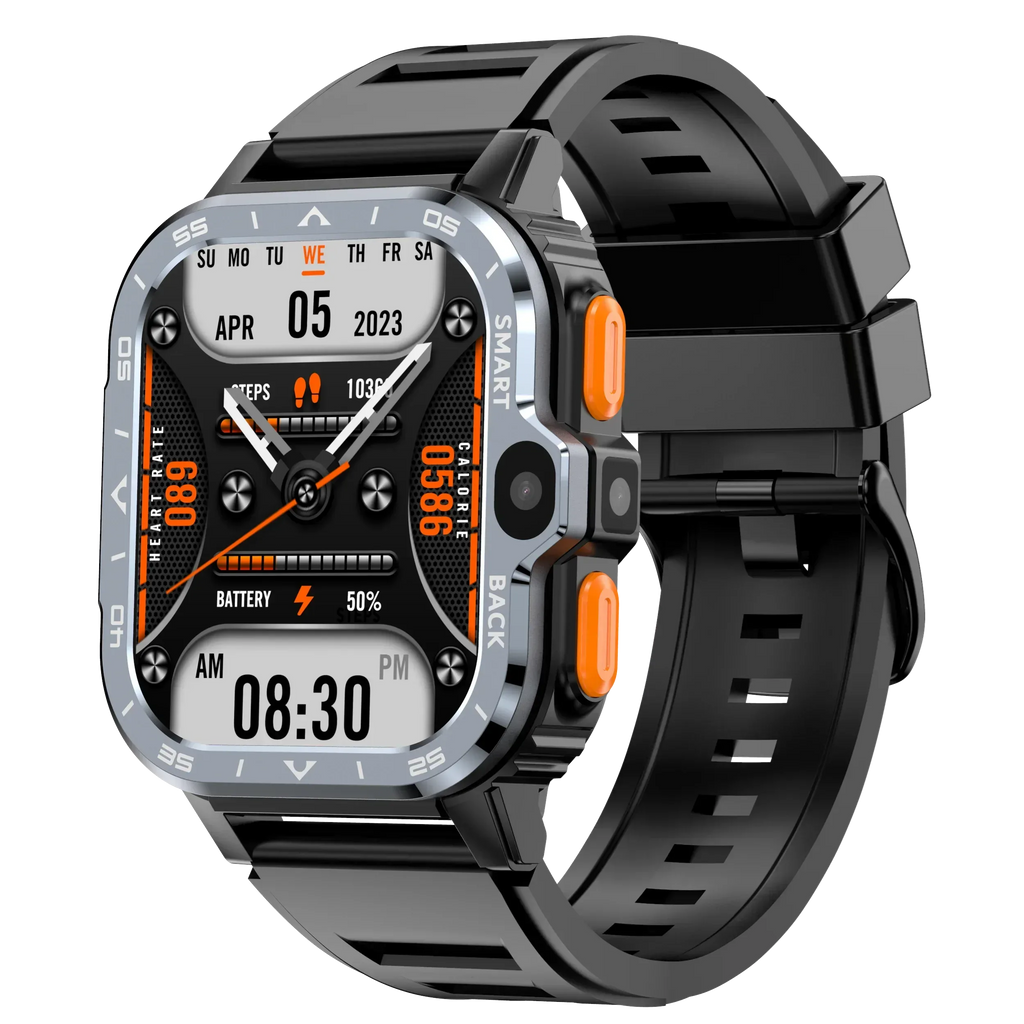 4G Android Smartwatch with Dual Camera, GPS, and Fitness Tracker - Silver My Store
