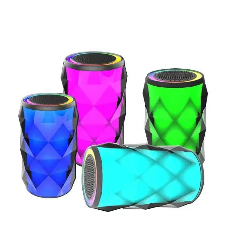 Portable Bluetooth Speaker with LED Lights, Waterproof Wireless Audio - Gray My Store