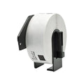 White label tape roll on black holder, 29mm x 90mm compatible DK-1201