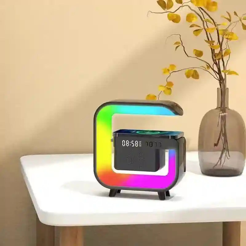 3-in-1 Wireless Charger Speaker Lamp with RGB Light and Digital Clock Tidesmit