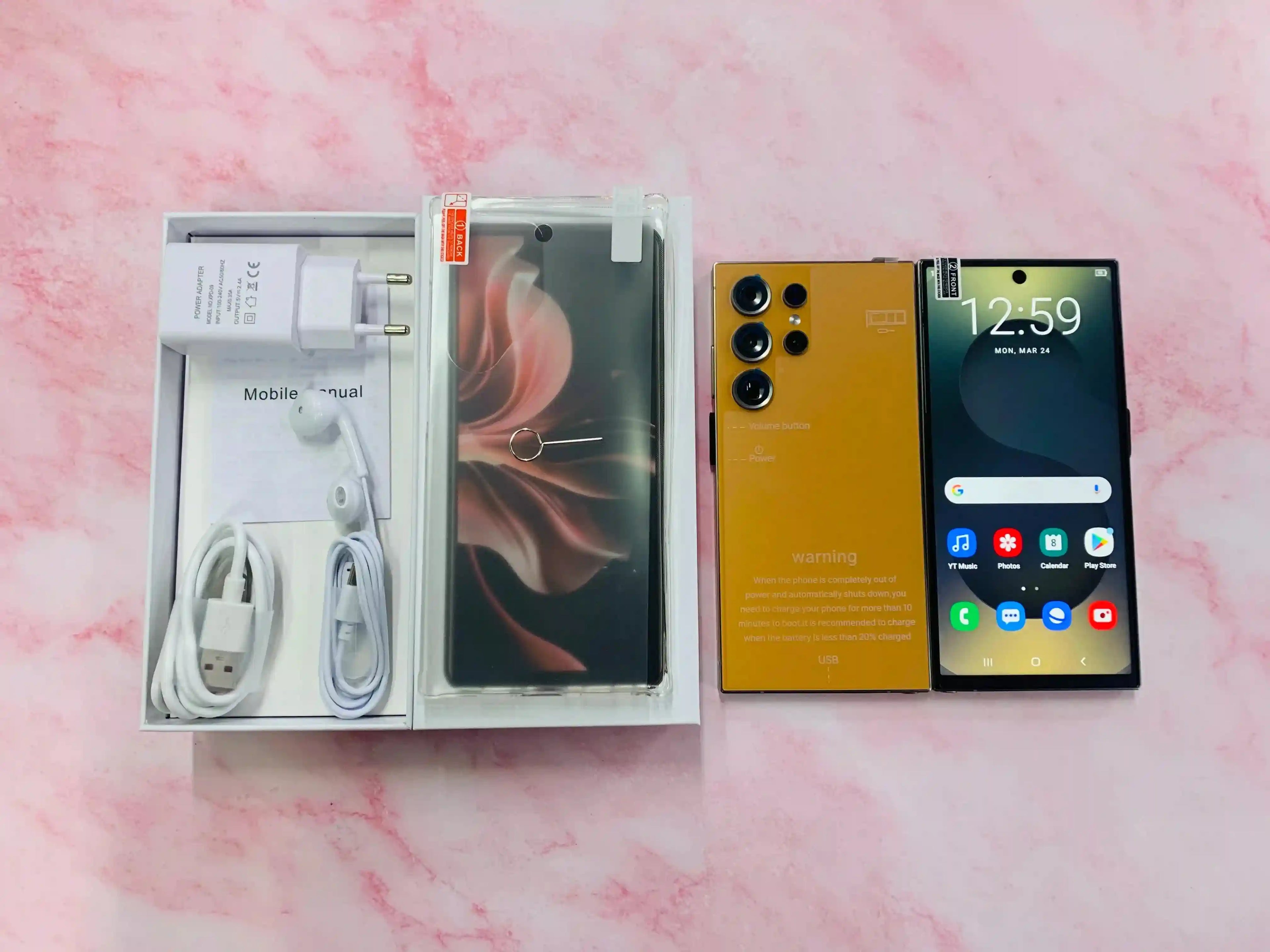 New S25 Ultra 22GB+2TB S25 Ultra Smartphones Big Screen S25 Ultra 5G Dual SIM Cellphone Mobile Phone Cheap Smart Phone Orange 22GB RAM+2TB ROM Tidesmit