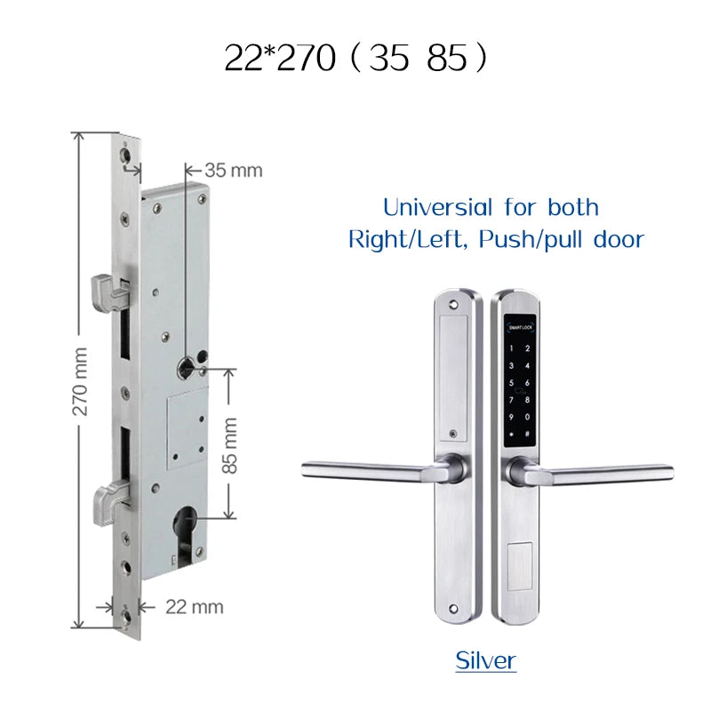 TTLock App Smart Sliding Lock WIFI Electronic Door Lock Bluetooth Digital APP Keypad Code RFID Card Keyless Lock For Hotel/Home