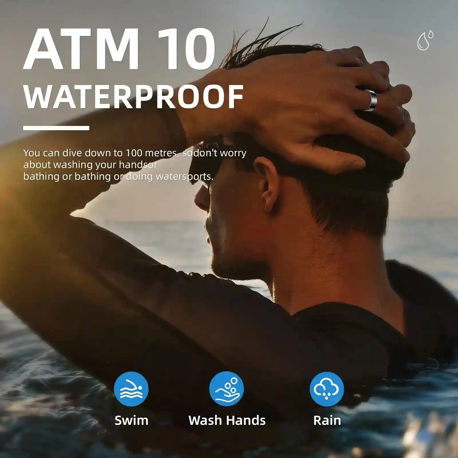 Tidesmit Smart Health Ring - BJ02 Stainless Steel Fitness Tracker Tidesmit