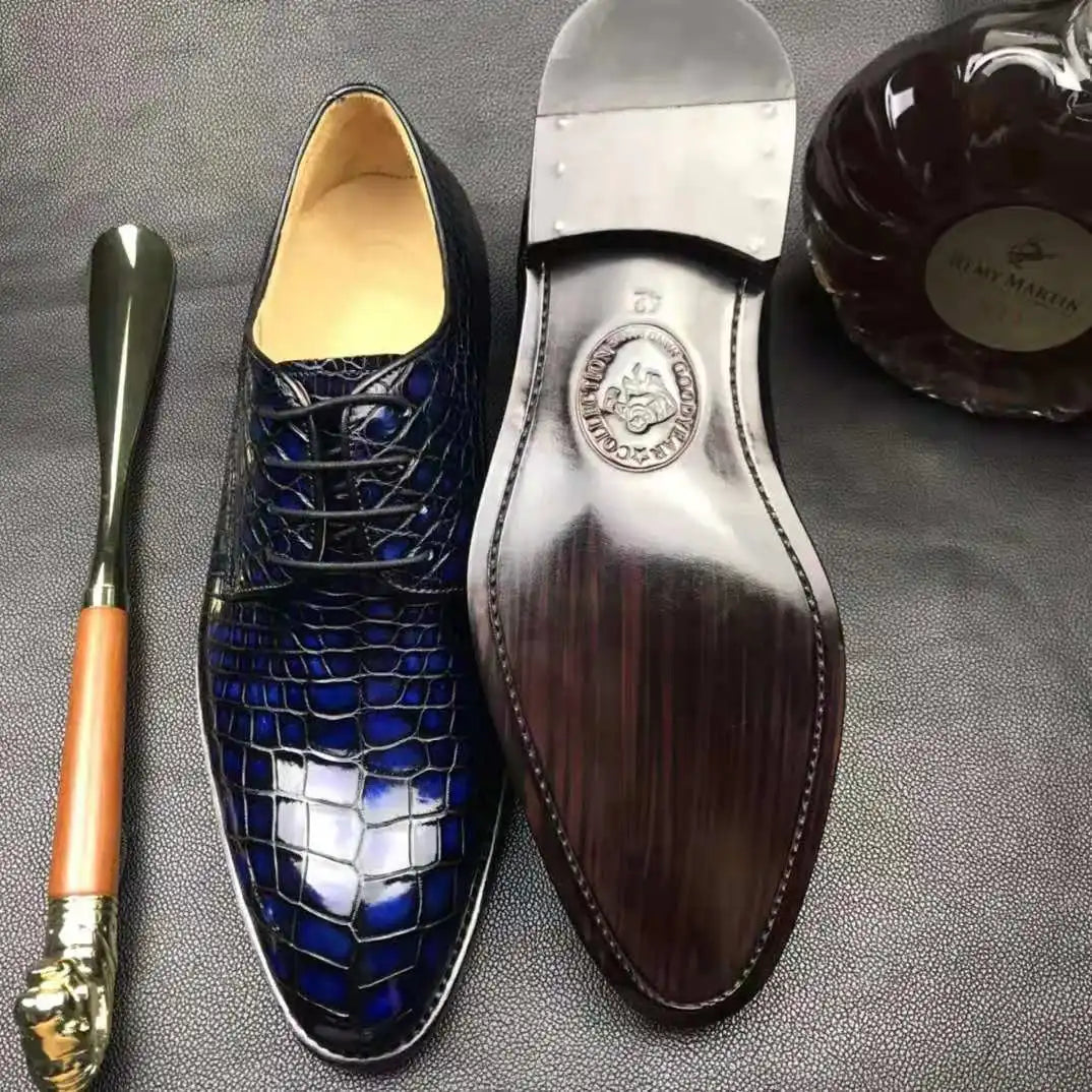 Goodyear Custom Formal Shoes for Men Genuine crocodile Leather Man Shoes Business Footwear Pure alligator Wedding Men's Shoes