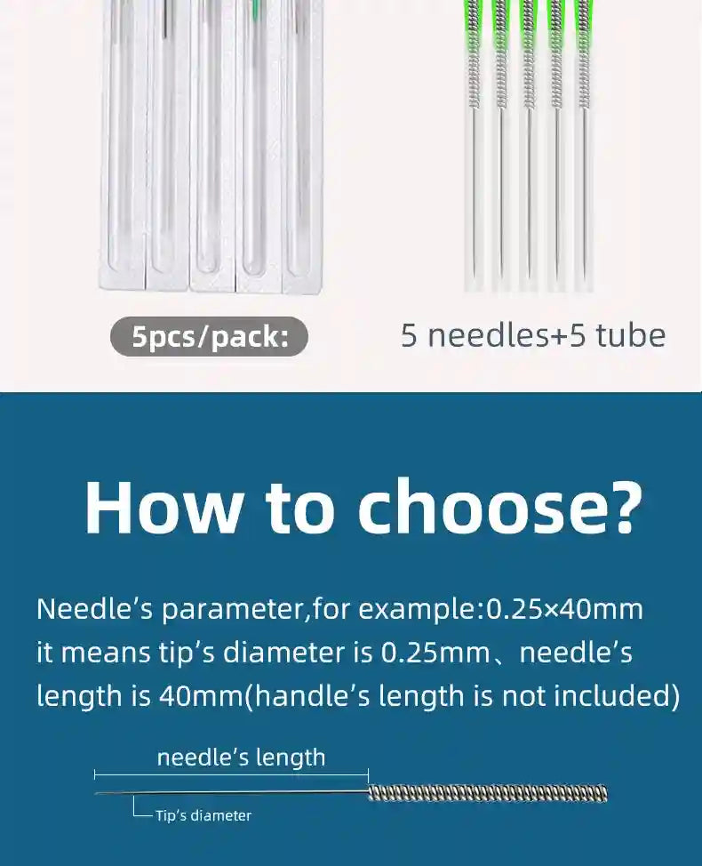 Acupuncture Needles with Guide Tubes 100 Pack - Sterile Professional Massage Roller Tidesmit