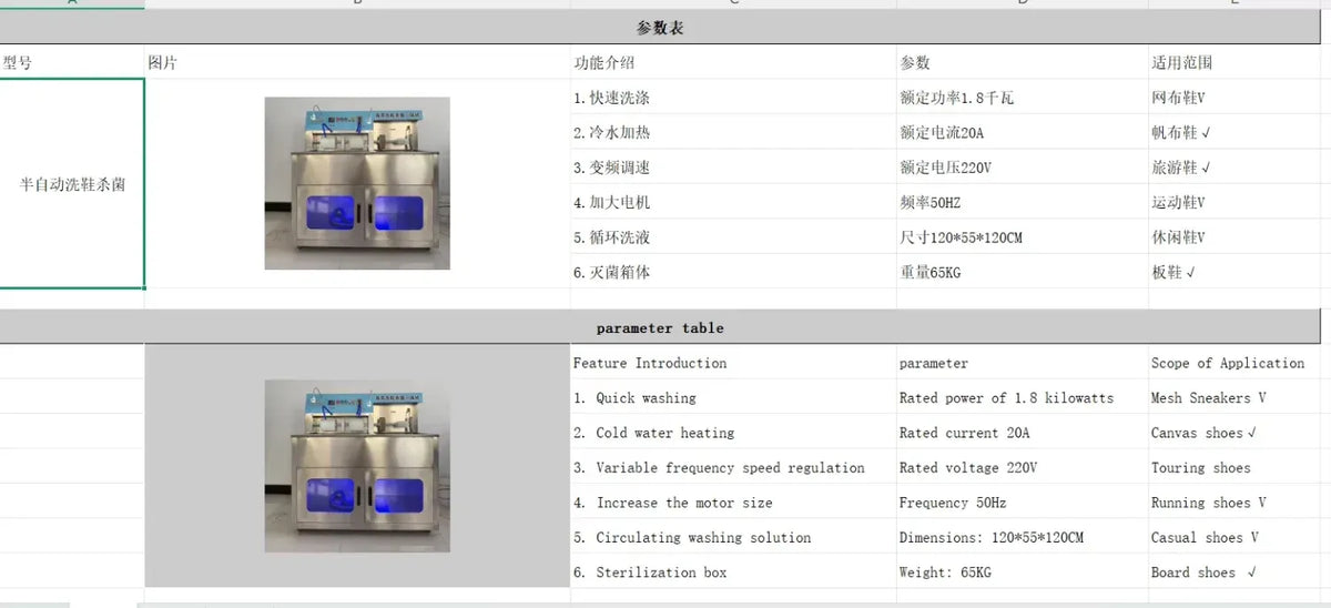 Semi Automatic Commercial Laundry Shoe Washer and Dryer Combo Electric Shoes Washing Drying Equipment for Business