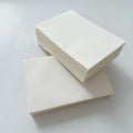 White thermal shipping label sheets, rectangular stack