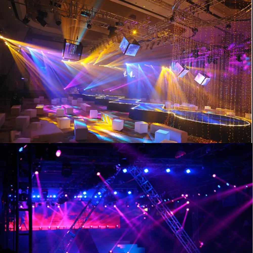 2PCS Mini LED Moving Head Light 120W Beam Spot 8 Rotating Prisms DJ DMX Bar Strobe Stage Effect