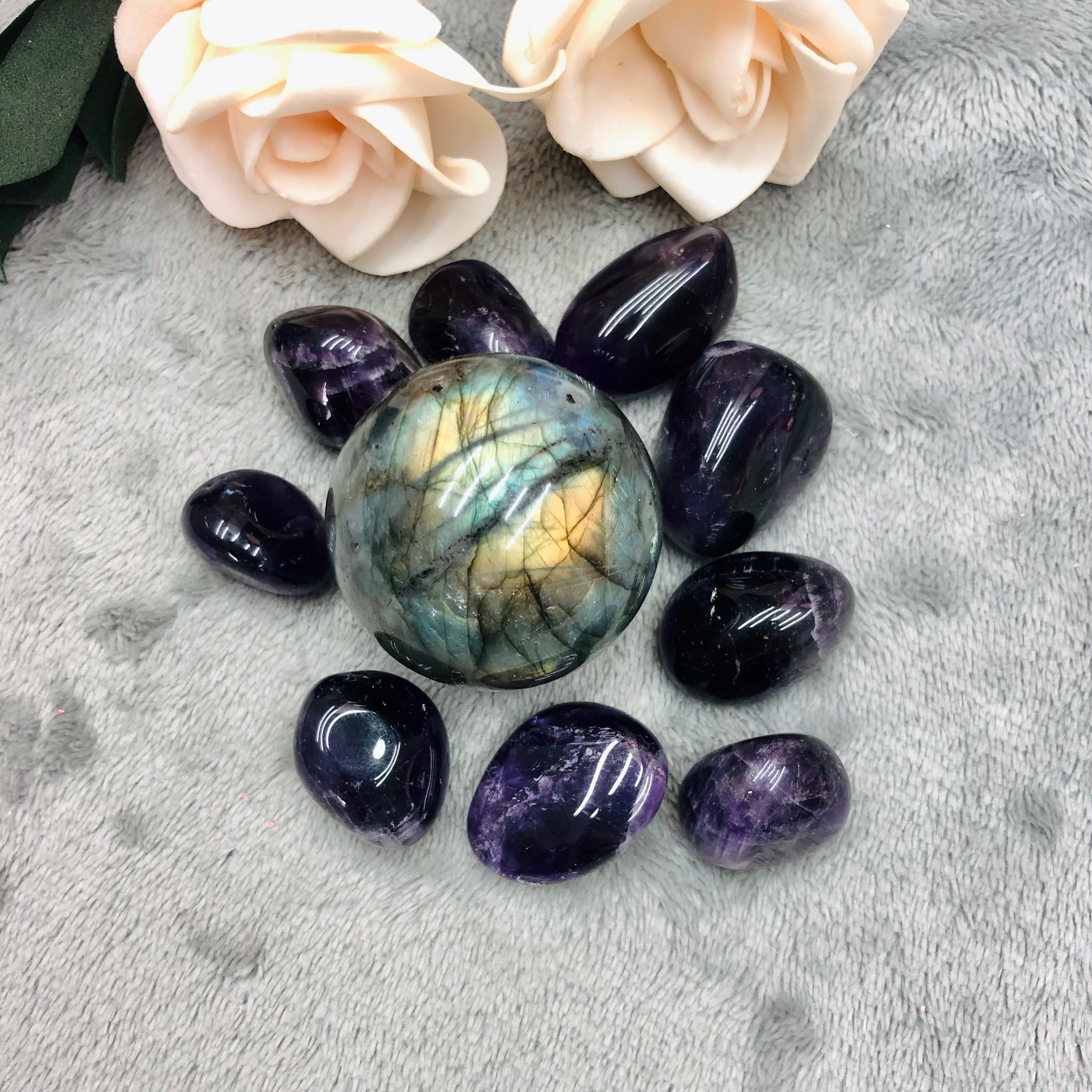 Factory Direct Selling Natural Crystal Healing Stone Labradorite Sphere Healing Reiki Crafts Stone