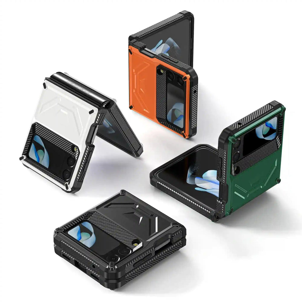 Galaxy Z Flip 4 Shockproof Case with Tempered Glass Screen Protector Tidesmit
