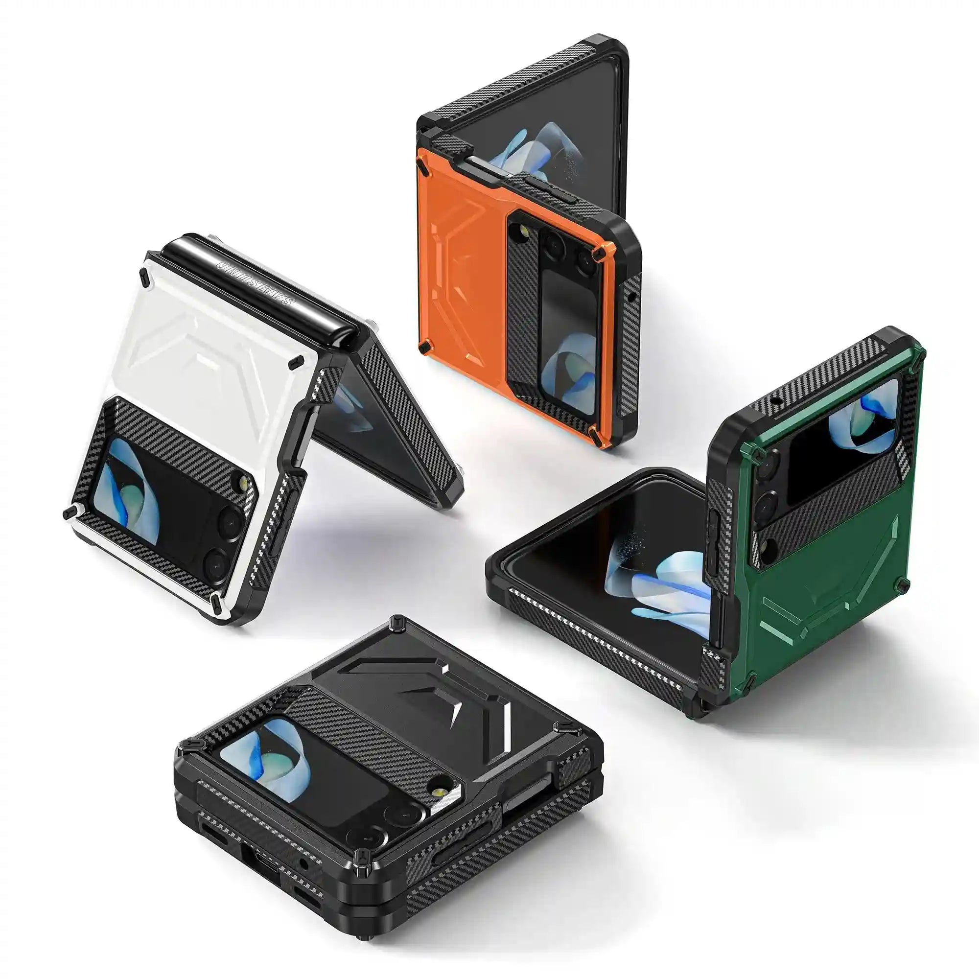 Galaxy Z Flip 4 Shockproof Case with Tempered Glass Screen Protector Tidesmit