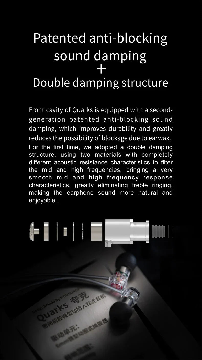 Moondrop Quarks Wired IEMs | Micro Dynamic Driver Earphones | Tidesmit Tidesmit