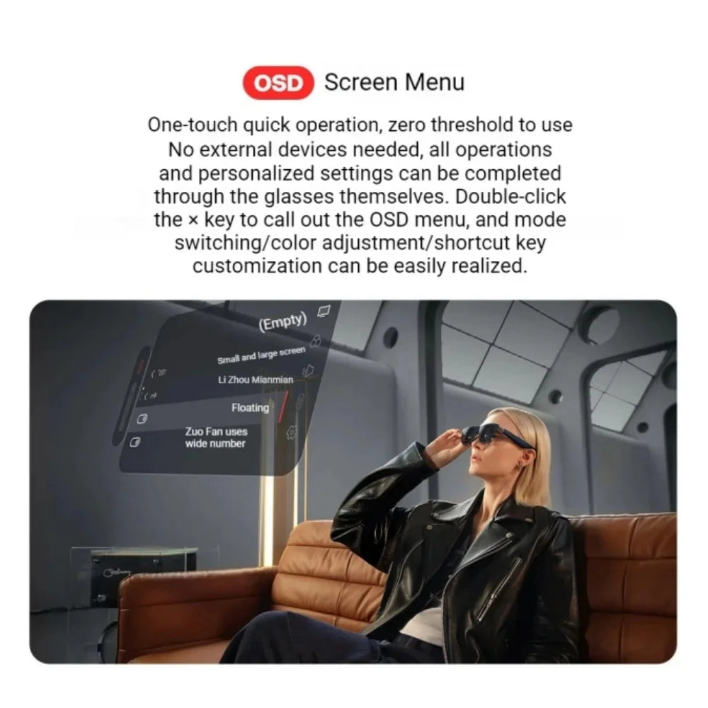 XREAL 1S Smart AR Glasses Native 2D to 3D Virtual Reality 3DoF Spatial Hover 500" Portable Giant Screen 52 FOV Movie Viewing