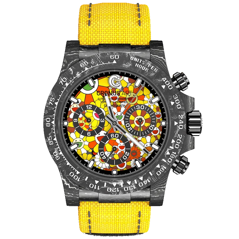 Day-tona Limited Edition Graffiti-Style Mechanical Watch-Carbon Fiber Case 40mm Sapphire Crystal Glass Pointer Hangzhou 20mm