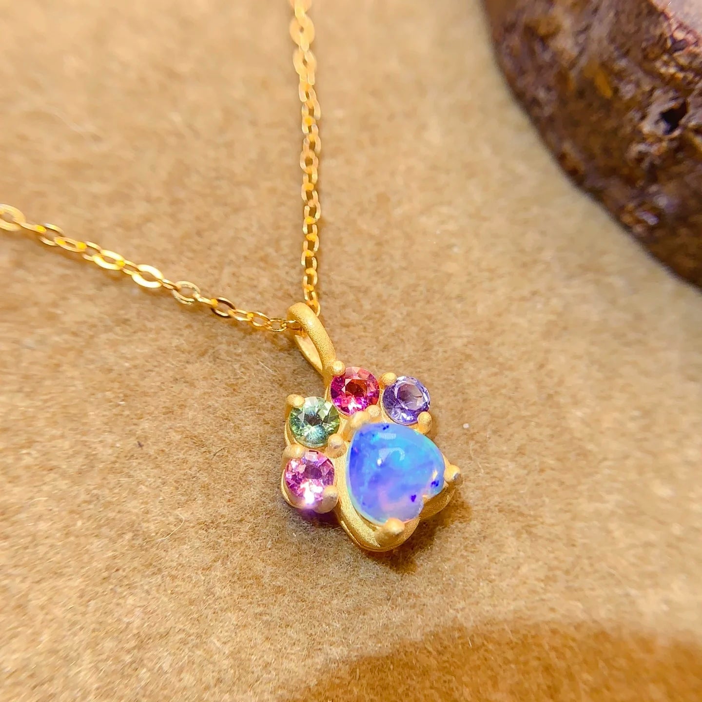 Factory Direct Sales 925 Sterling Silver 18k Natural Opal Charm Bulk Wholesale Women Children Pendant for Party