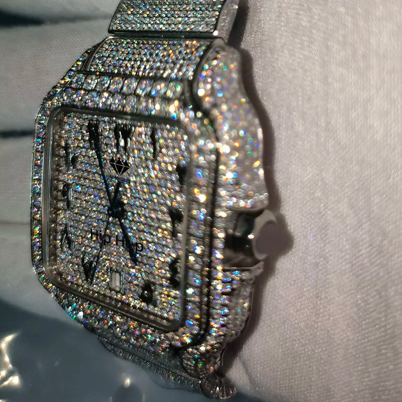 Top Fashion Luxury Automatic Moissanite Watch Beautifully Crafted Stainless Steel Custom Watch for Men's Watch