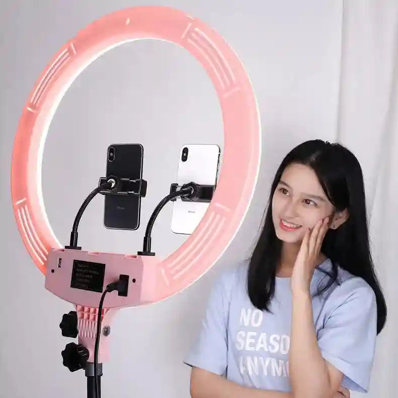 18 Inch LED Ring Light with Stand - Adjustable 45cm Studio Lighting 45cm ≥ 200 cm 18inch Tidesmit