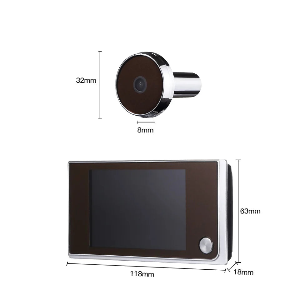 Elecpow 3.5 inch Peephole Video Doorbell Camera 120 Degree Angle Peephole Viewer Smart Home Outdoor Cat Eye Visual Doorbell