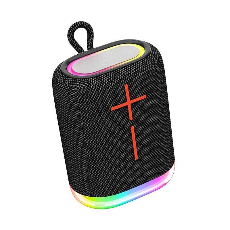 Portable Bluetooth Speaker with Bass Boost and Waterproof LED Design Black My Store