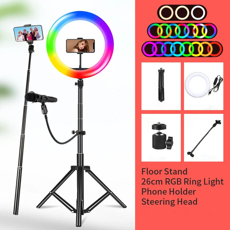 10 Inch LED Ring Light with Phone Holder | Adjustable Studio Lighting Tidesmit