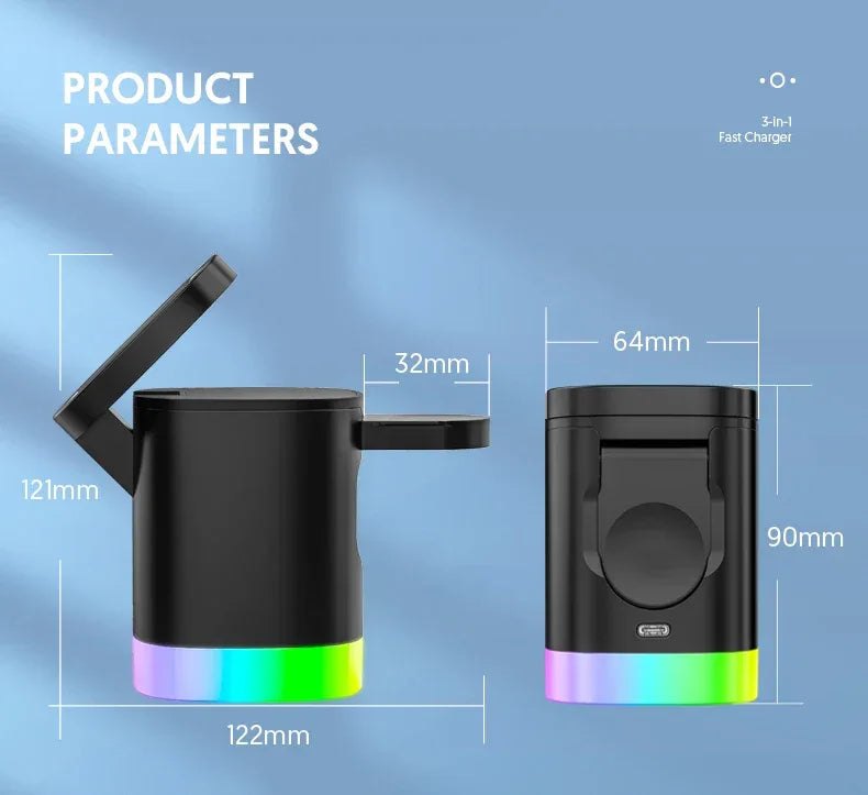 5-in-1 Magnetic Wireless Charger Stand & 10000mAh Power Bank Tidesmit