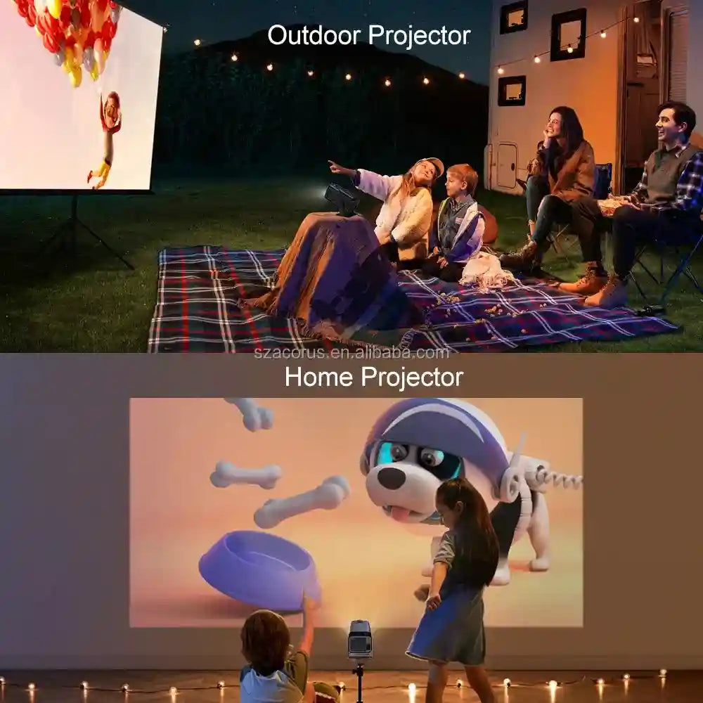 Portable 4K Projector - Smart Android Home Theater System (Black) Tidesmit