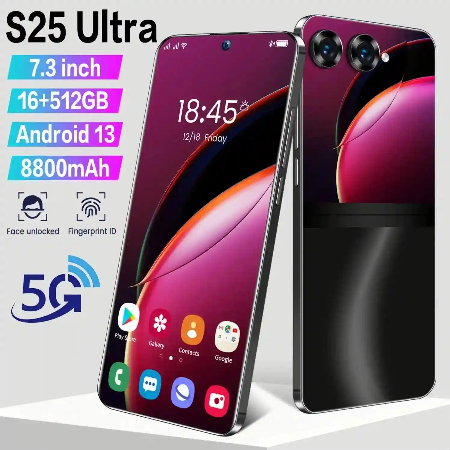 2025 New Design Fold S25 Ultra+ 5G Cell Mobile Phone 14+514GB Huge Memory Android 14 Hot Selling S Fold 24 Smart Phone Tidesmit