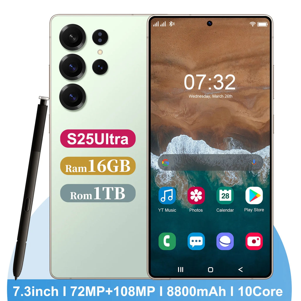 S25 Ultra 5G Smartphone 1TB 16GB RAM Dual SIM 7 Inch OLED Tidesmit