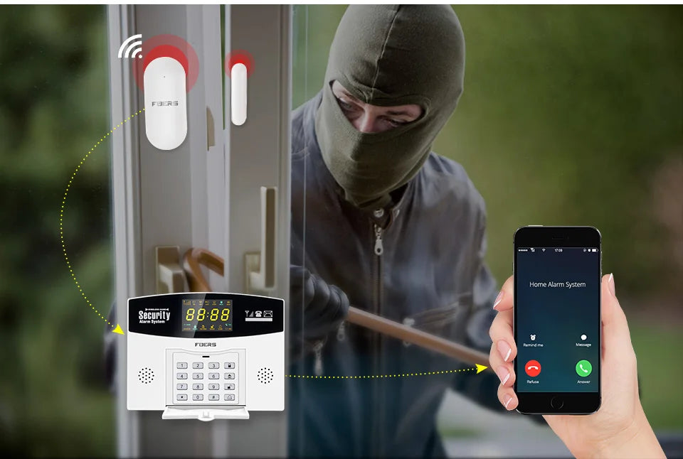 Fuers WIFI 4G 2G GSM Alarm System work with Tuya SmartBurglar Alarm Wireless Wired Security Zone Link Alexa Google Motion Sensor