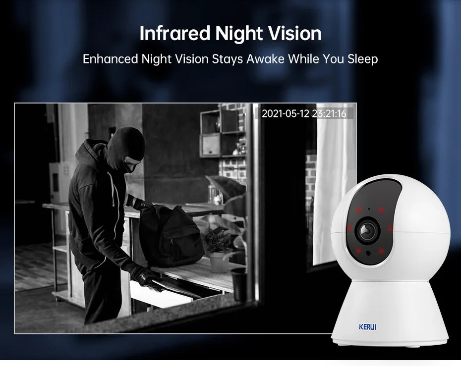 KERUI Onvif  4K 5MP 8MP WiFi IP Camera Indoor Wireless Home Security CCTV Surveillance Camera With Tuya Smart Auto Tracking