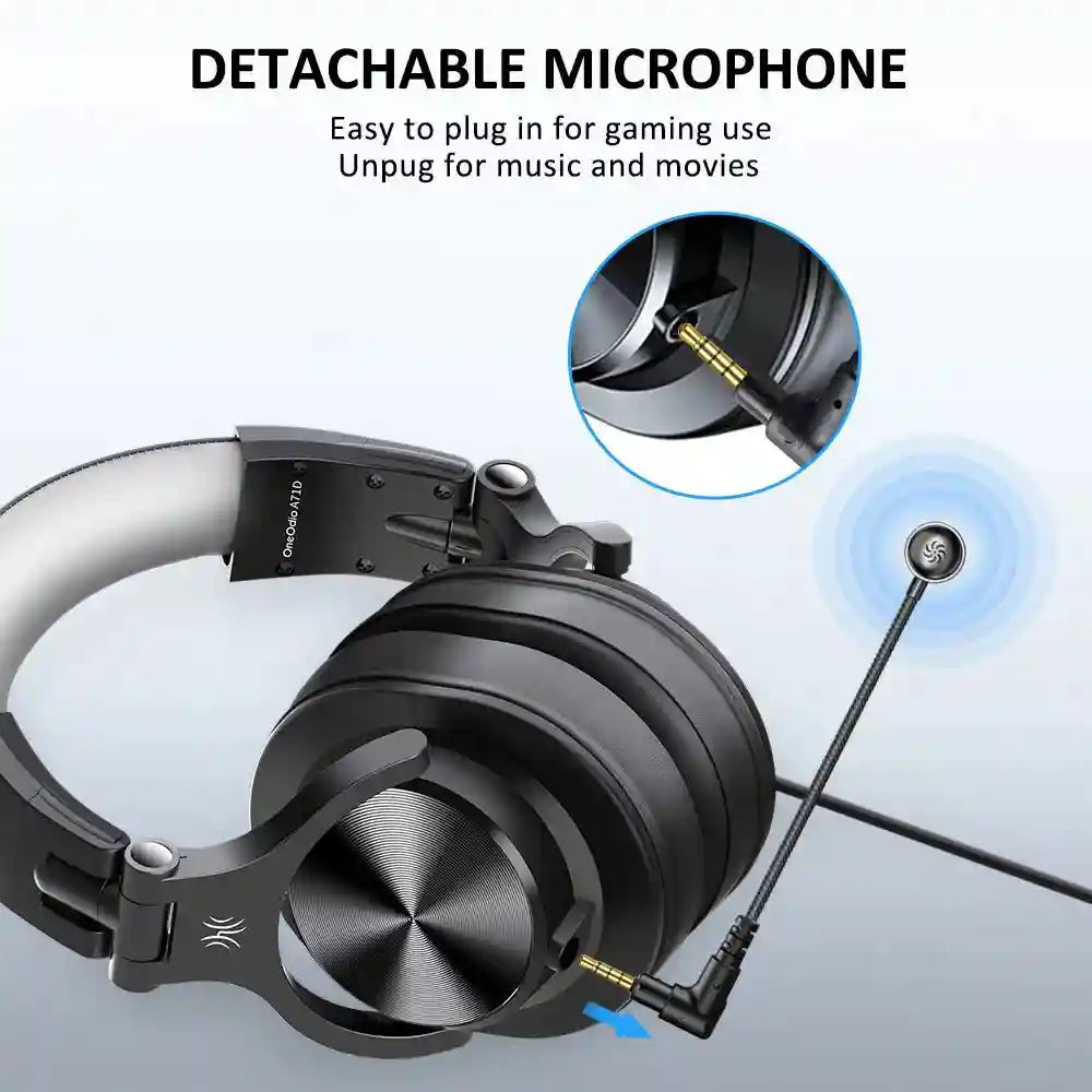 Wired Gaming Headset - Over-Ear with Detachable Mic, Black-Gray Tidesmit