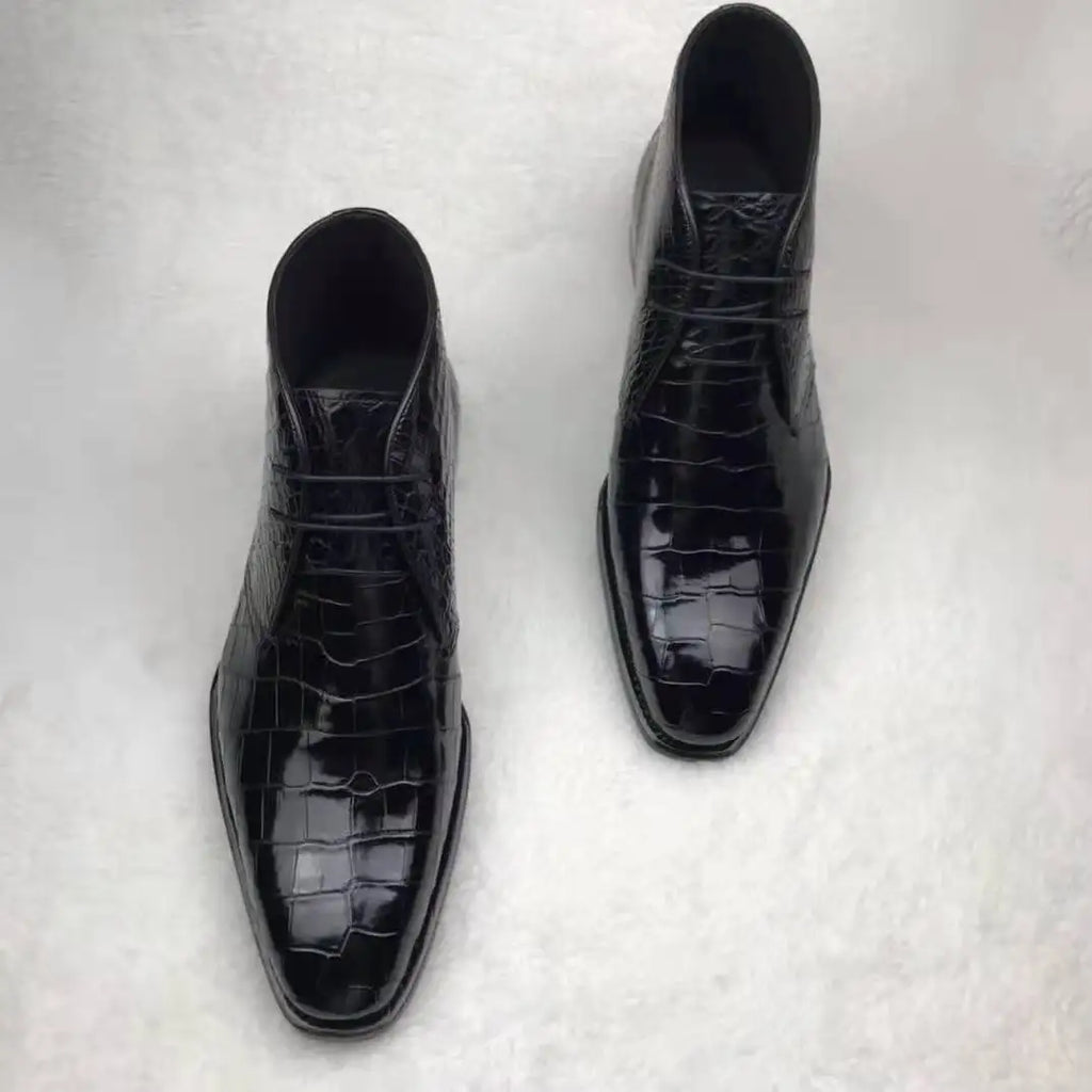 Alligator Shoes Men Luxury Pure crocodile Skin Men Boots Premium Quality Genuine Leather Custom Leather Boot for Men