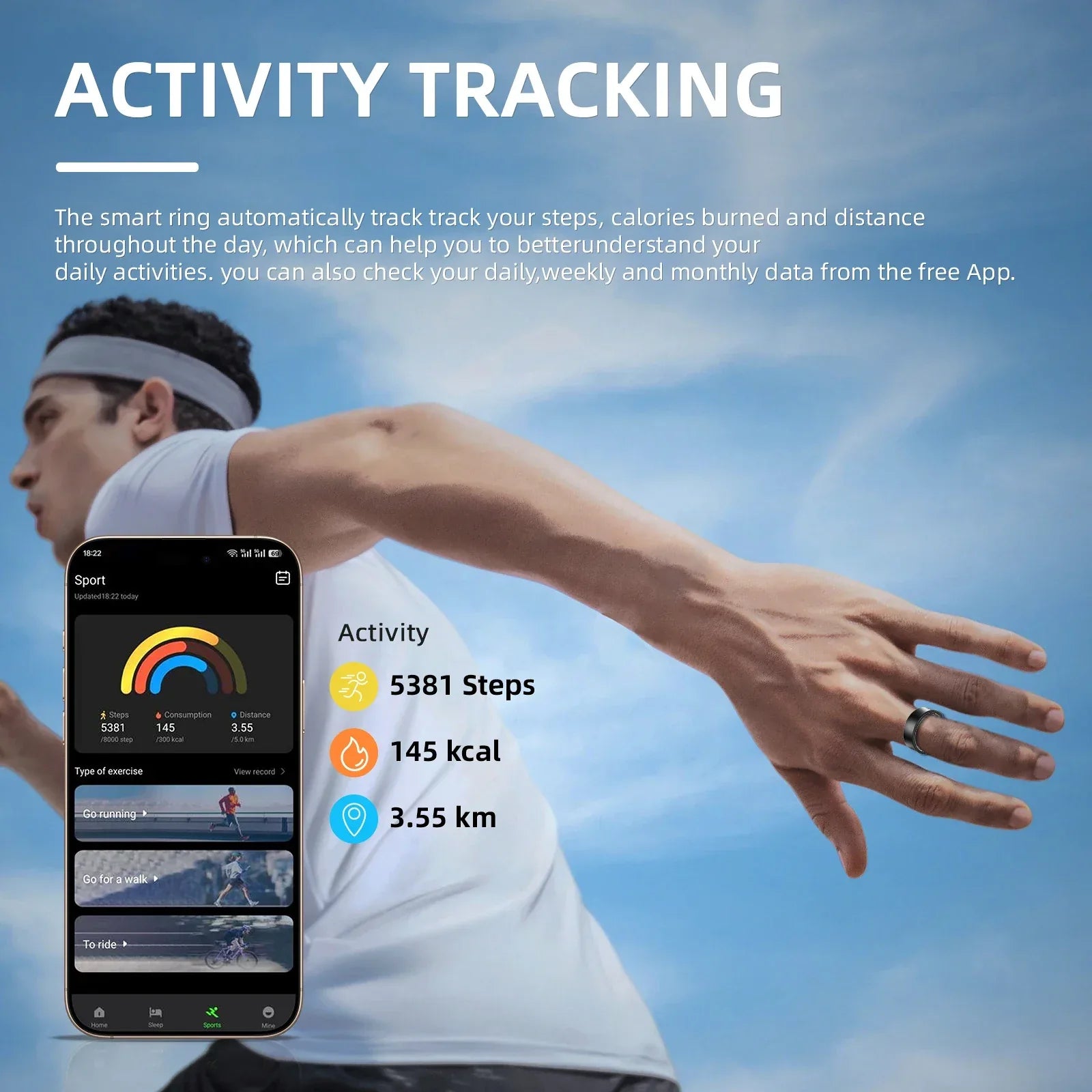 Smart Ring Fitness Tracker - Heart Rate & Sleep Monitor BJ01 My Store
