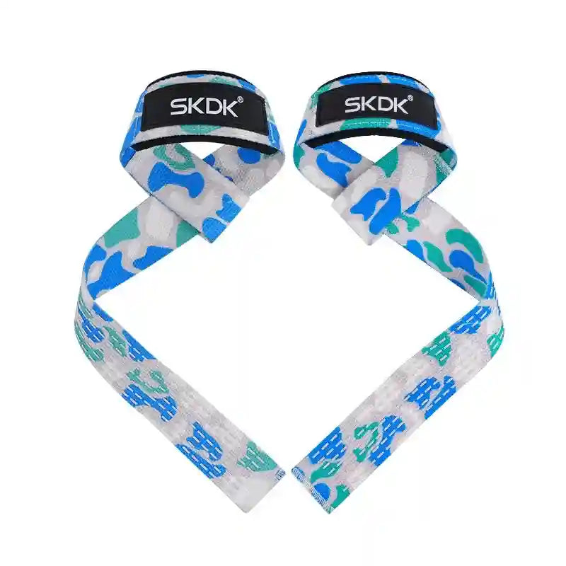 Weight Lifting Wrist Straps for Deadlifts - Adjustable Support 55cm Blue&White 55*3.5cm Tidesmit